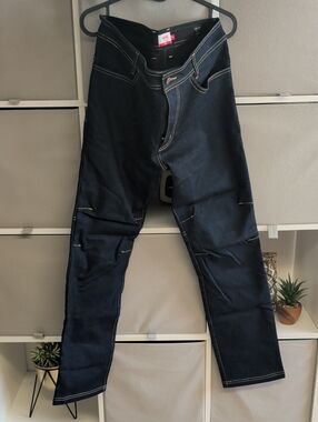 Swix Straight Men's Navy Fleece Lined Jeans with Contrast Stitching